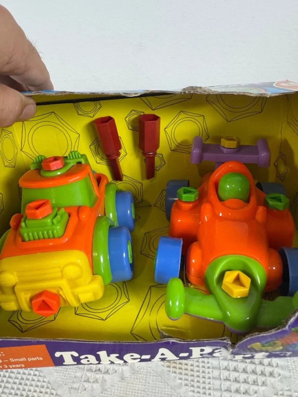 Take-A-Part Colorful Toy Car Train Set Kids Easy To Assemble Tools Provided NIB